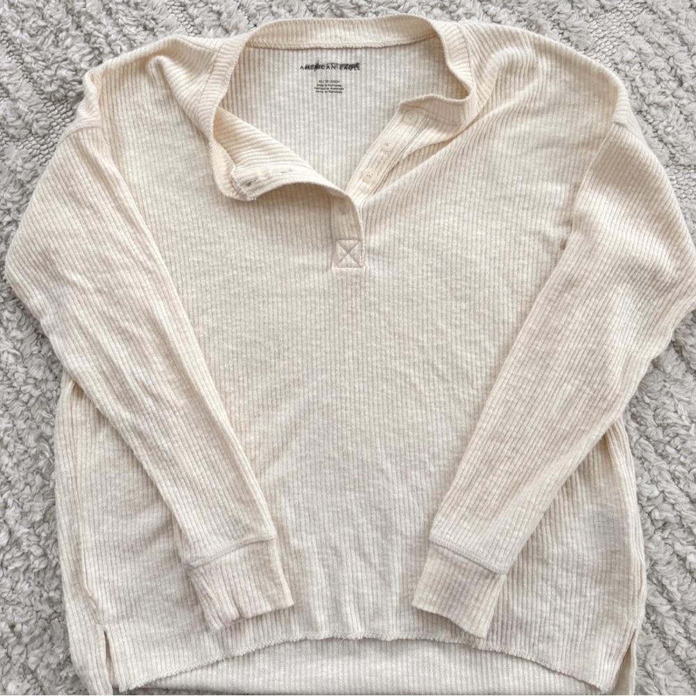 American Eagle Long Sleeve Ribbed Top